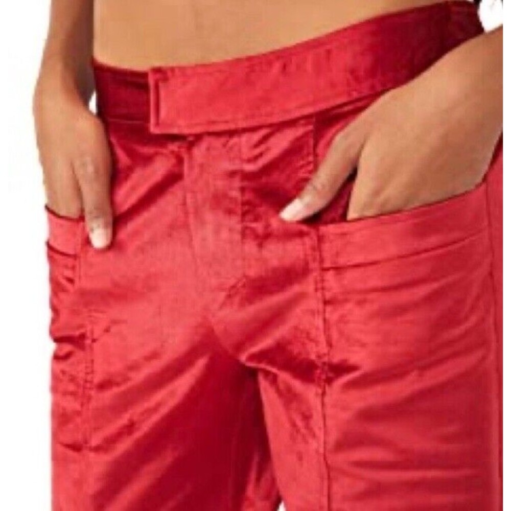 NWT Free People Walk With You Velvet Wide Leg Flare Trousers Sz 4 - Picture 4 of 13